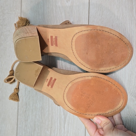 Toms Women Elba Seville Ankle Leather Ties Back open toe heels boots shoes 7 - Picture 11 of 12